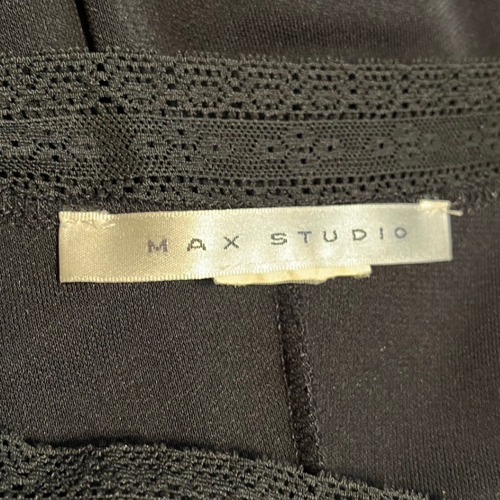 Max Studio Baby Doll Dress‎ Black Lace Trim Square Neck Flounce Hem Midi XS - Picture 5 of 8